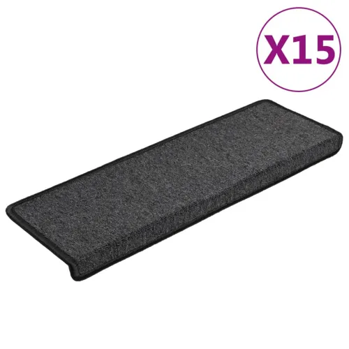 Prostirke za stepenice 15 kom 65x21x4 cm antracit pravokutni rub - Antracit 15 Cijena