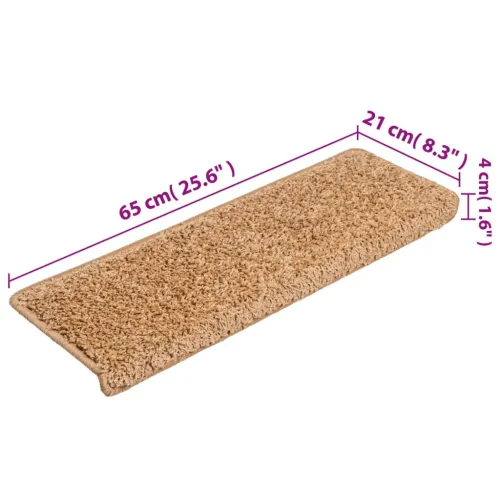Prostirke za stepenice 15 kom 65x21x4 cm bež pravokutni rub - Bež 15 Cijena