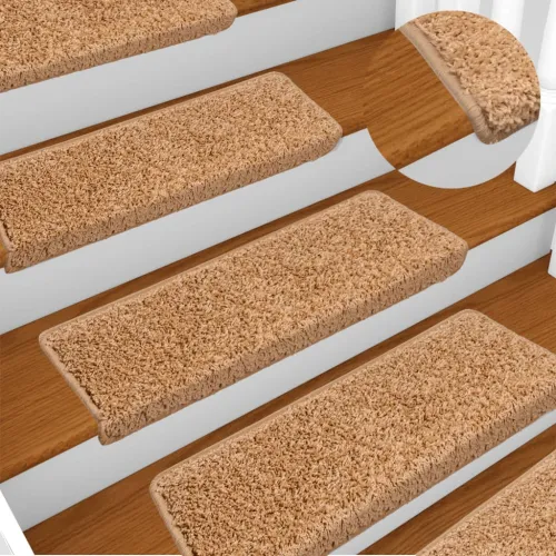 Prostirke za stepenice 15 kom 65x21x4 cm bež pravokutni rub - Bež 15 Cijena