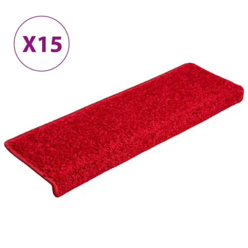 Prostirke za stepenice 15 kom 65x21x4 cm crvene pravokutne rubove - Crvena 15 Cijena