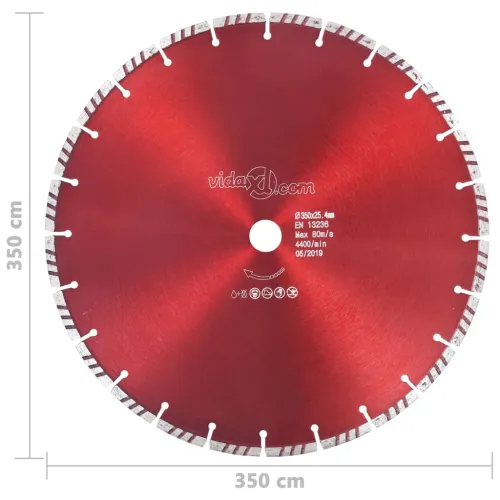 Dijamantni disk za rezanje s turbo segmentima čelični 350 mm - 350 mm/25.4 mm Cijena
