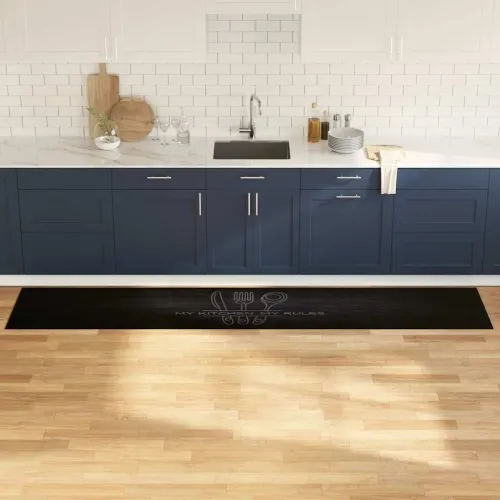 Kuhinjski Tepih Crna 300 x 60 cm 100% poliamid Mogu se prati - Ikone pribora 60 x 300 cm Cijena