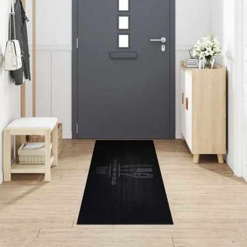 Kuhinjski Tepih Crna 300 x 60 cm 100% poliamid Mogu se prati - Ikone pribora 60 x 300 cm Cijena