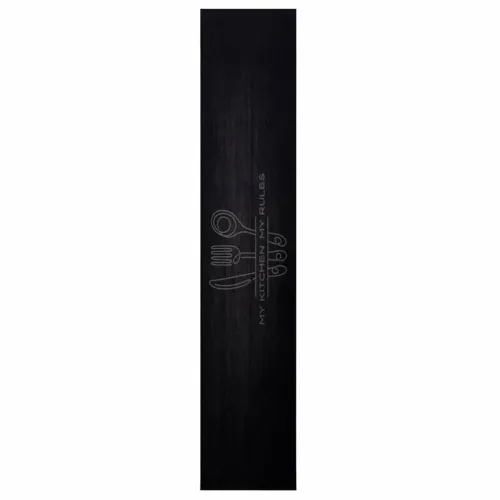 Kuhinjski Tepih Crna 300 x 60 cm 100% poliamid Mogu se prati - Ikone pribora 60 x 300 cm Cijena