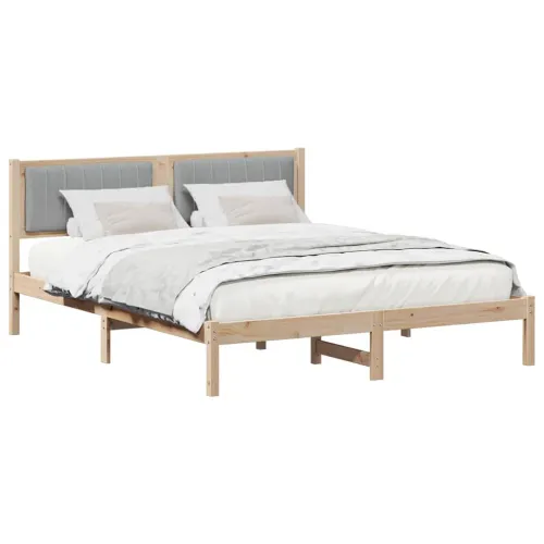 Krevetni okvir s tapiciranim uzglavljem Svijetlo siva - 150 x 200 cm Smeđa i svijetlo siva Cijena