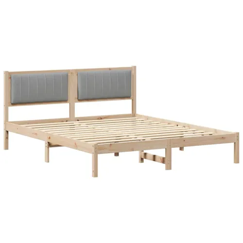 Krevetni okvir s tapiciranim uzglavljem Svijetlo siva - 150 x 200 cm Smeđa i svijetlo siva Cijena
