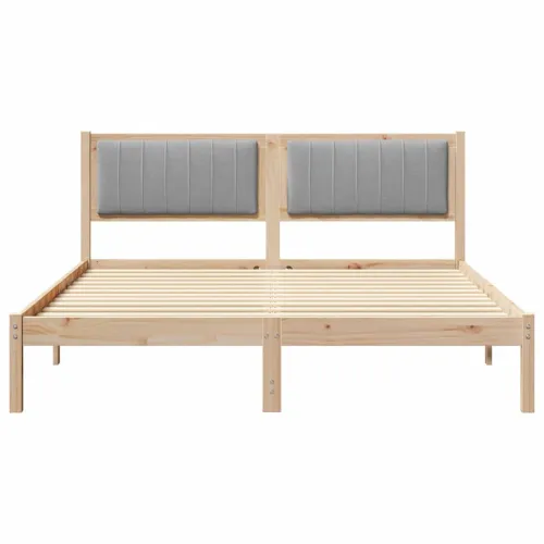 Krevetni okvir s tapiciranim uzglavljem Svijetlo siva - 150 x 200 cm Smeđa i svijetlo siva Cijena