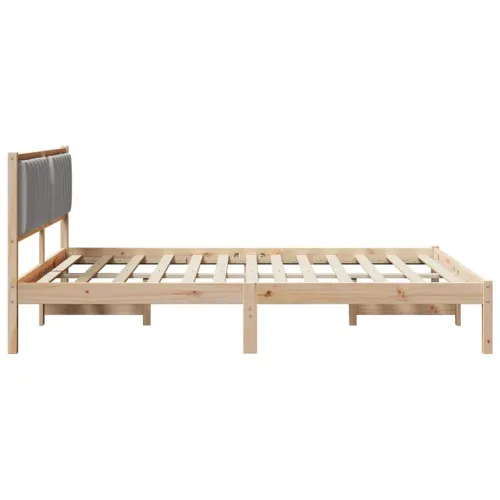 Krevetni okvir s tapiciranim uzglavljem Svijetlo siva - 150 x 200 cm Smeđa i svijetlo siva Cijena