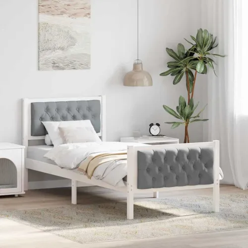 Okvir za krevet Svjetlosiva 75 x 190 cm - Bijela i svjetlosiva 75 x 190 cm Cijena