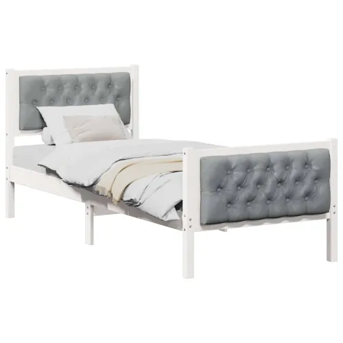Okvir za krevet Svjetlosiva 75 x 190 cm - Bijela i svjetlosiva 75 x 190 cm Cijena