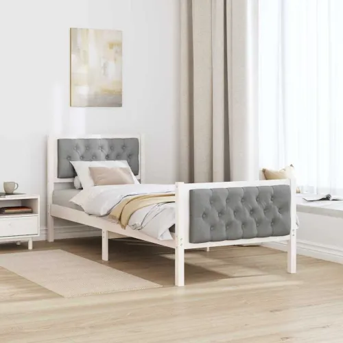 Okvir za krevet Svjetlosiva 75 x 190 cm - Bijela i svjetlosiva 75 x 190 cm Cijena