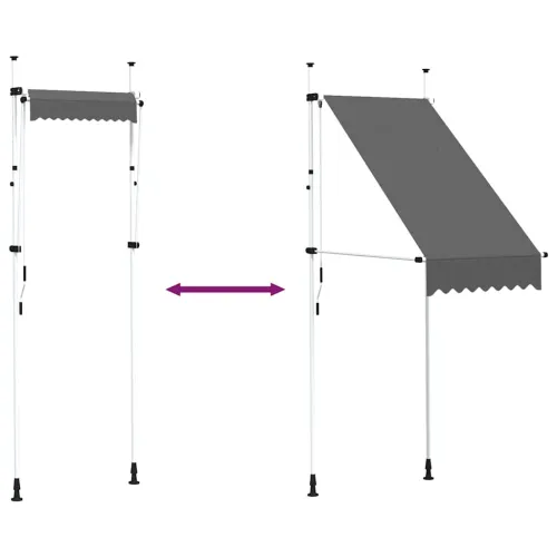 Tenda na ručno uvlačenje 100 cm antracit - Antracit 100 cm Bijeli okvir Cijena