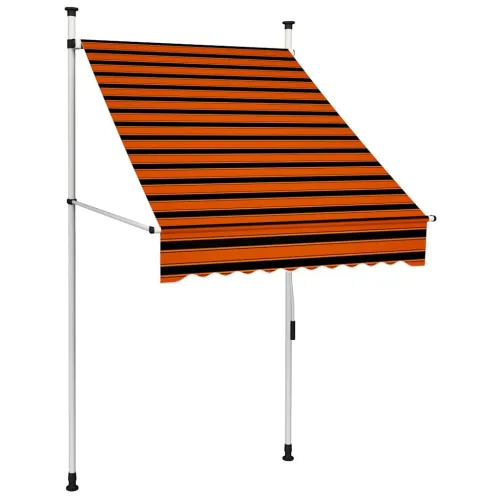 Tenda na ručno uvlačenje 100 cm narančasto-smeđa - narančasta i smeđa 100 cm Bijeli okvir Cijena