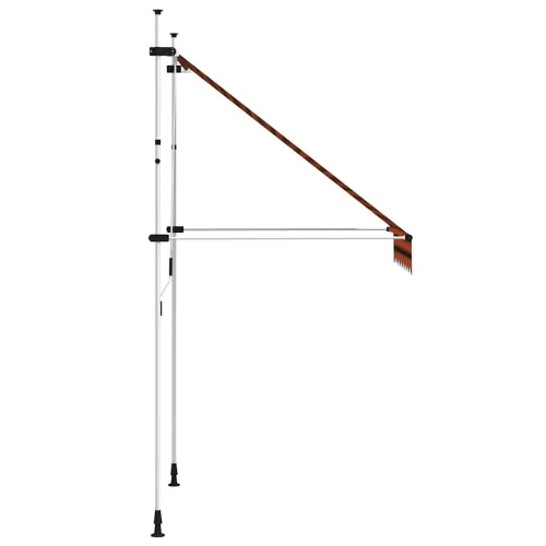 Tenda na ručno uvlačenje 150 cm narančasto-smeđa - narančasta i smeđa 150 cm Bijeli okvir Cijena