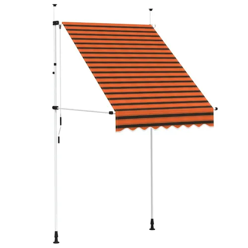 Tenda na ručno uvlačenje 150 cm narančasto-smeđa - narančasta i smeđa 150 cm Bijeli okvir Cijena