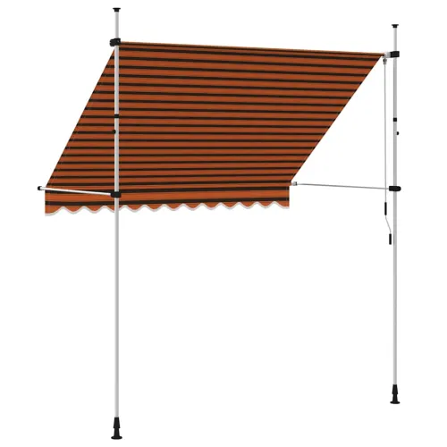 Tenda na ručno uvlačenje 250 cm narančasto-smeđa - narančasta i smeđa 250 cm Bijeli okvir Cijena