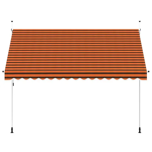 Tenda na ručno uvlačenje 350 cm narančasto-smeđa - narančasta i smeđa 350 cm Bijeli okvir Cijena