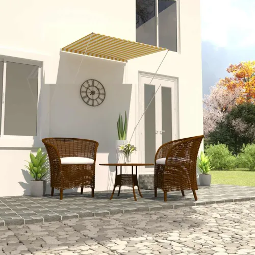 Tenda na uvlačenje 100 x 150 cm žuto-bijela - Žuta i bijela 100 x 150 cm Cijena
