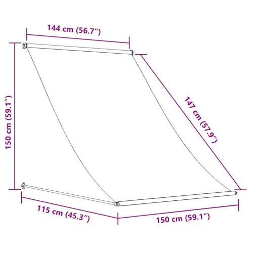 Tenda na uvlačenje 150 x 150 cm narančasto-smeđa - Narančasta i smeđa 150 x 150 cm Cijena