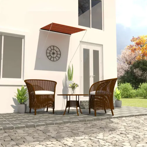 Tenda na uvlačenje 150 x 150 cm narančasto-smeđa - Narančasta i smeđa 150 x 150 cm Cijena