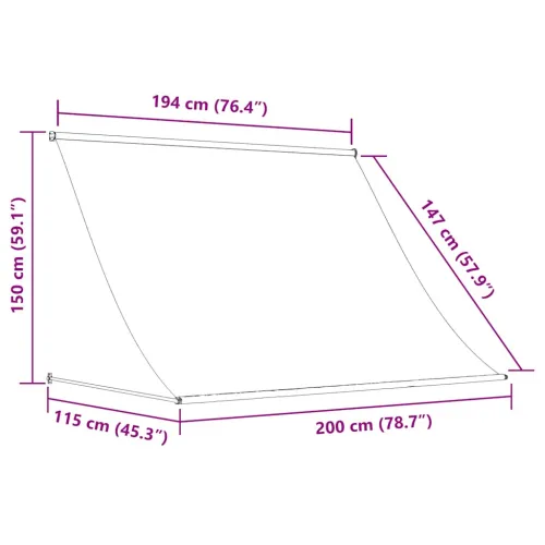 Tenda na uvlačenje 200 x 150 cm narančasto-smeđa - Narančasta i smeđa 200 x 150 cm Cijena