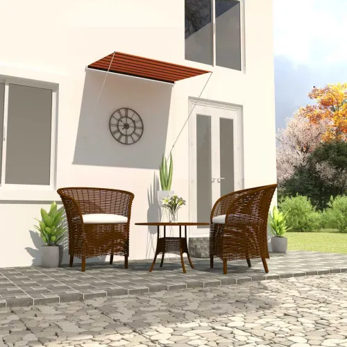 Tenda na uvlačenje 200 x 150 cm narančasto-smeđa - Narančasta i smeđa 200 x 150 cm Cijena