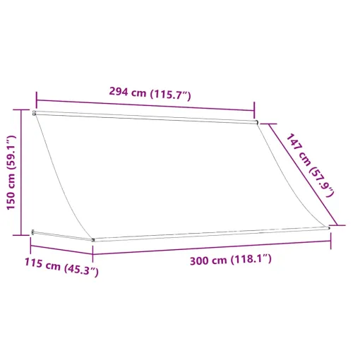Tenda na uvlačenje 300 x 150 cm narančasto-smeđa - Narančasta i smeđa 300 x 150 cm Cijena
