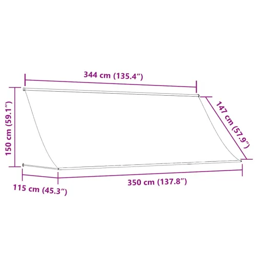 Tenda na uvlačenje 350 x 150 cm narančasto-smeđa - Narančasta i smeđa 350 x 150 cm Cijena