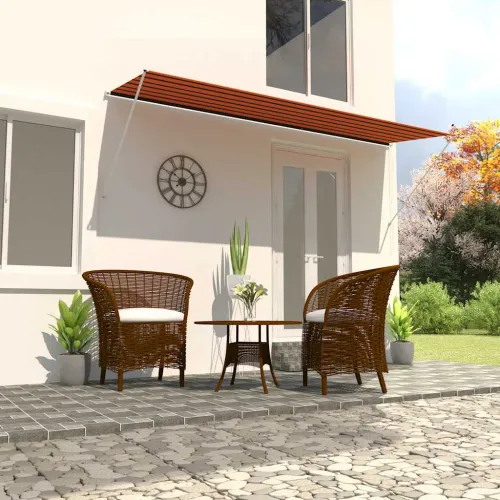 Tenda na uvlačenje 400 x 150 cm narančasto-smeđa - Narančasta i smeđa 400 x 150 cm Cijena