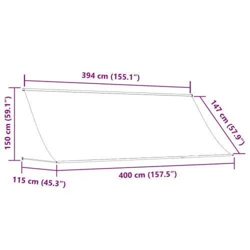 Tenda na uvlačenje 400 x 150 cm narančasto-smeđa - Narančasta i smeđa 400 x 150 cm Cijena