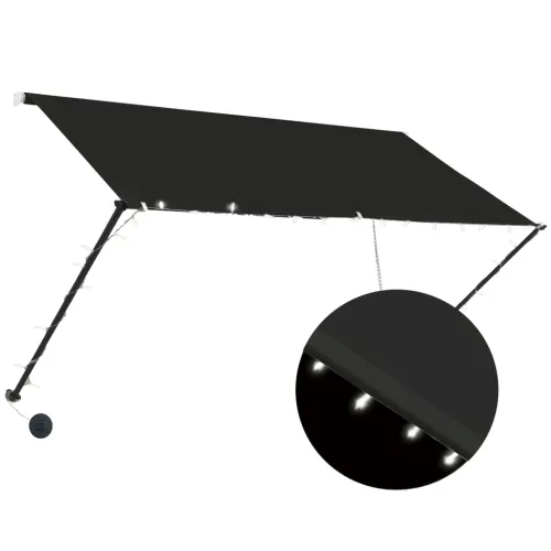 Tenda na uvlačenje s LED svjetlima 250 x 150 cm antracit - Antracit 250 x 150 cm Cijena