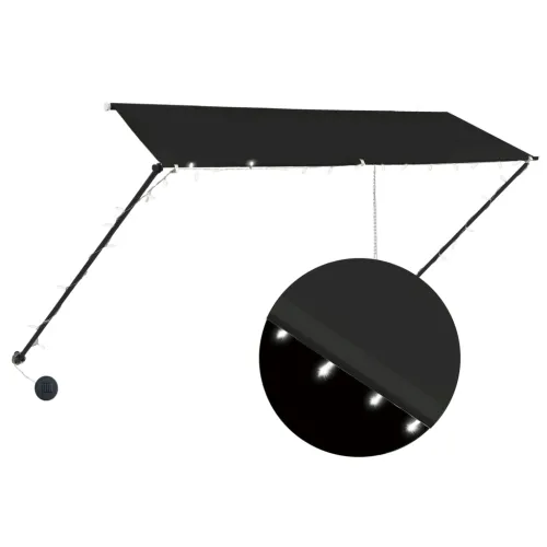 Tenda na uvlačenje s LED svjetlima 300 x 150 cm antracit - Antracit 300 x 150 cm Cijena
