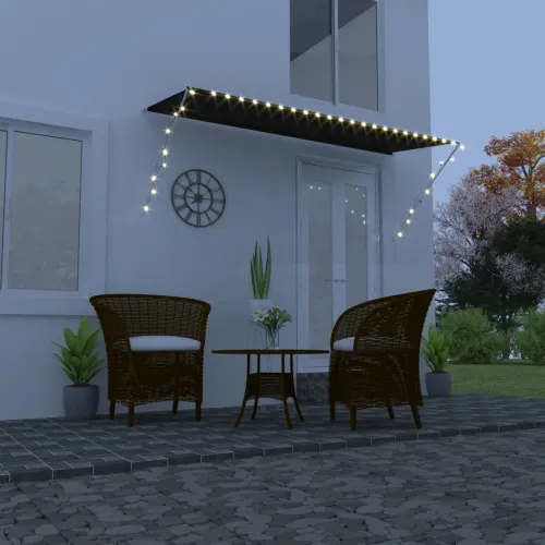Tenda na uvlačenje s LED svjetlima 350 x 150 cm antracit - Antracit 350 x 150 cm Cijena