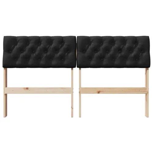Tapecirani uzglavlje Crna 140 cm Čvrsto borovo drvo - Smeđa i crna 140 cm Cijena