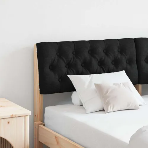 Tapecirani uzglavlje Crna 140 cm Čvrsto borovo drvo - Smeđa i crna 140 cm Cijena