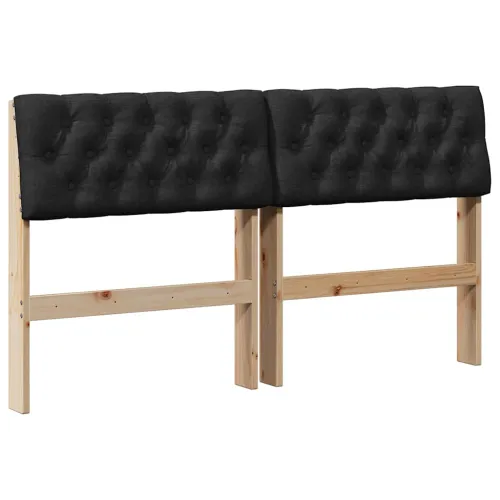 Tapecirani uzglavlje Crna 140 cm Čvrsto borovo drvo - Smeđa i crna 140 cm Cijena