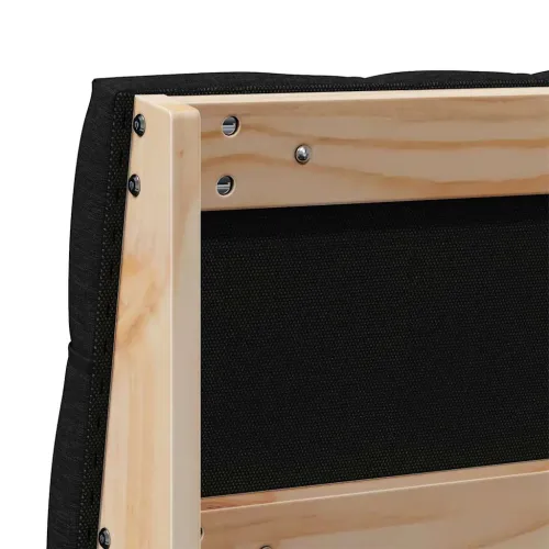 Tapecirani uzglavlje Crna 120 cm Čvrsto borovo drvo - Smeđa i crna 120 cm Cijena