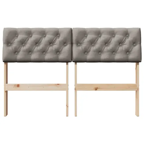 Tapecirani uzglavlje Sivo-smeđa 120 cm Čvrsto borovo drvo - Smeđa i taupe 120 cm Cijena