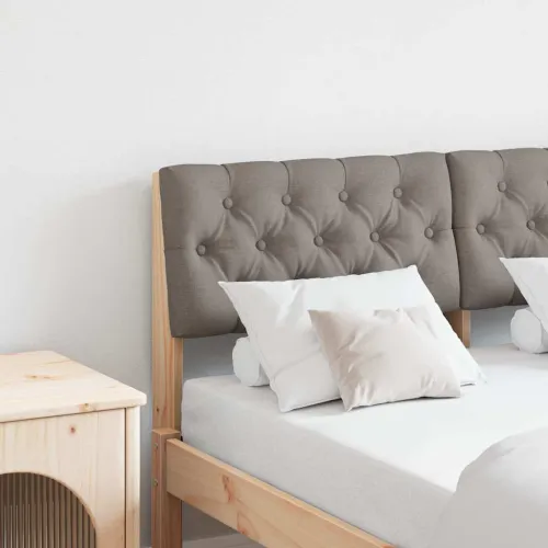 Tapecirani uzglavlje Sivo-smeđa 120 cm Čvrsto borovo drvo - Smeđa i taupe 120 cm Cijena