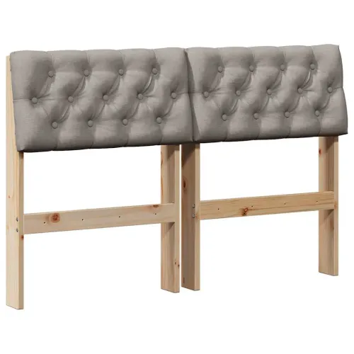 Tapecirani uzglavlje Sivo-smeđa 120 cm Čvrsto borovo drvo - Smeđa i taupe 120 cm Cijena