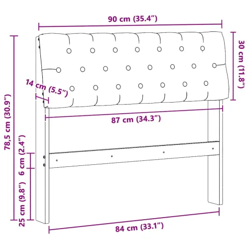 Tapecirani uzglavlje Sivo-smeđa 90 cm Čvrsto borovo drvo - Smeđa i taupe 90 cm Cijena