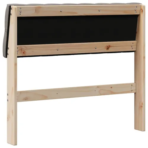 Tapecirani uzglavlje Sivo-smeđa 90 cm Čvrsto borovo drvo - Smeđa i taupe 90 cm Cijena