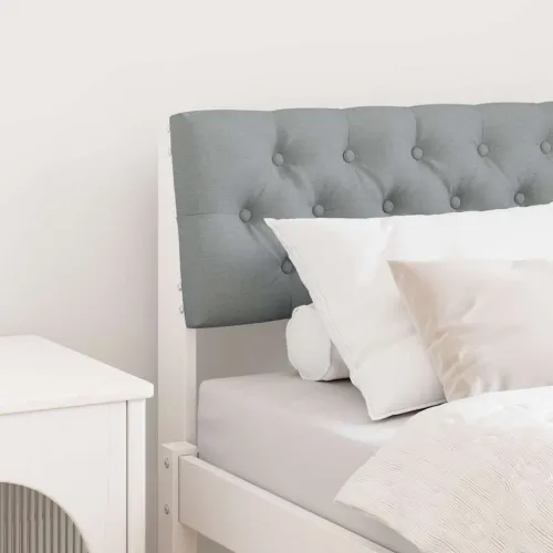 Tapecirani uzglavlje Svijetlo siva 80 cm Čvrsto borovo drvo - Bijela i svijetlosiva 80 cm Cijena