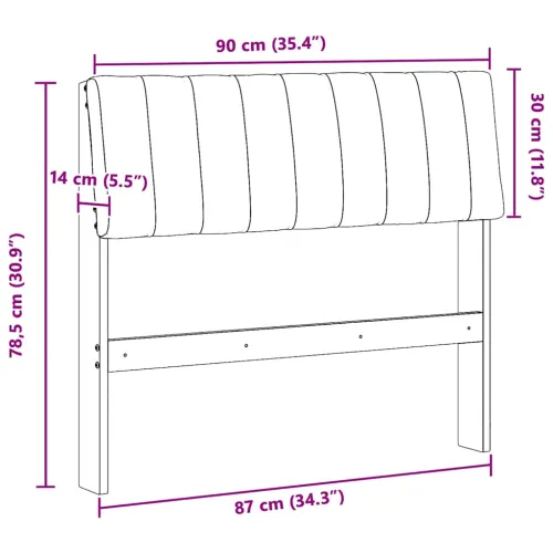Tapecirani uzglavlje Tamno siva 90 cm Čvrsto borovo drvo - smeđe i tamnosivo 90 cm Cijena