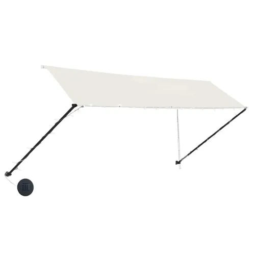Tenda na uvlačenje s LED svjetlima 350 x 150 cm krem - Krema 350 x 150 cm Cijena