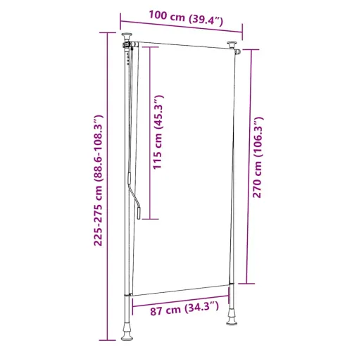 Vanjska roleta 100 x 270 cm krem - Krema 100 x 270 cm 1 Podesiva visina (225 – 275 cm) Cijena