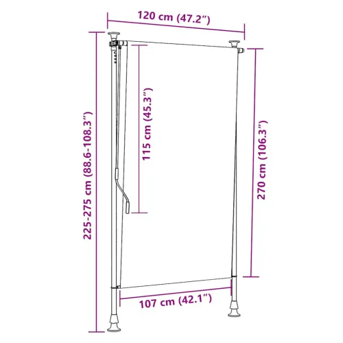 Vanjska roleta 120 x 270 cm krem - Krema 120 x 270 cm Cijena