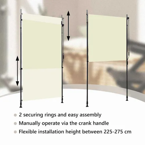 Vanjska roleta 120 x 270 cm krem - Krema 120 x 270 cm Cijena