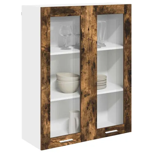 Viseći ormarić Dimljeni hrast 80 x 31 x 100 cm - Dimljeni hrast 1x viseća staklena vitrina (2 vrata) 80 cm široka 100 cm visoka Cijena