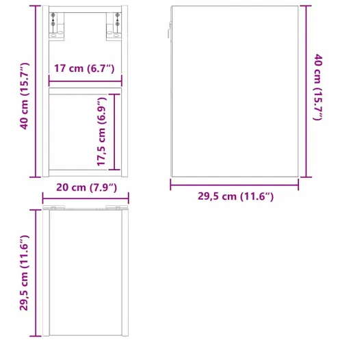 Viseći ormarić Sonoma hrast 20 x 29,5 x 40 cm Konstruirano drvo - Hrast sonoma 1 x viseći ormarić (2 police) 20 cm Cijena